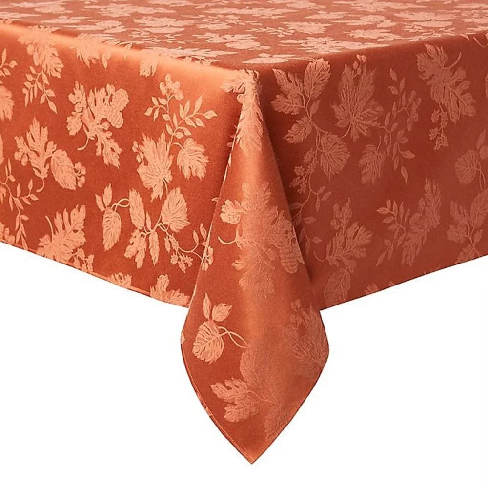 new in pkg SPICE-color Autumn Medley Damask 60x104 inch Tablecloth - Seats 6 o 8